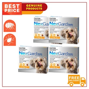 NexGard for 2 to 4 Kg Dogs ORANGE 3, 6, 12 Chews Monthly Flea and Tick Treatment - Picture 1 of 5