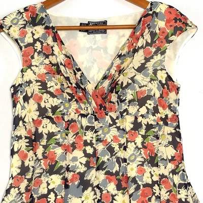 Vestido Acampanado Retro Ajuste Floral WMs 6 PEQUEÑO Cuello en V Imperio Rodilla Forrado Jardín Fiesta Foto 1 de 4