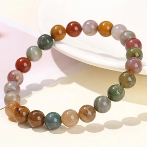 Agate Beaded Wristband Natural Pattern Chain Bracelet For Stylish Outfit Pairing - Picture 1 of 12