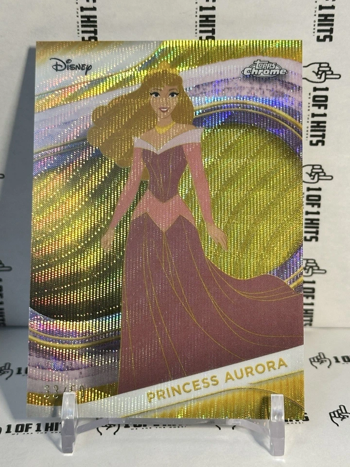 Princess Aurora 2025 Topps Chrome Disney #120 Gold Wave Refractor 33/50 SSP - Image 1 of 3