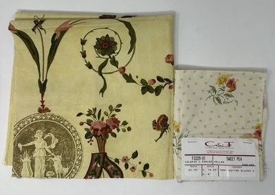 Zoffany Reveillon + Cowtan & Tout Sweet Pea Floral Fabric Sample Lot of 2 - Image 1 of 4