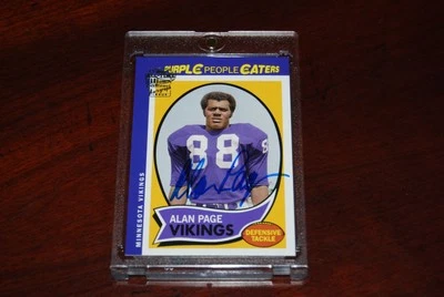 ALAN PAGE 2004 TOPPS FAN FAVORITES ON CARD AUTO VIKINGS HOF SHARP BEAUTY ! - Image 1 of 2