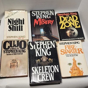 Lot Of 6 Stephen King Hardcover Books Firestarter Night Shift Misery Dead Zone - Picture 1 of 9