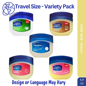 5 Vaseline Petroleum Jelly 1.7 oz Travel Pack-Original, Baby, Aloe, Cocoa, Vit E - Picture 1 of 13