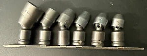 VINTAGE APEX TOOL 3/8” SAE STD 6pc SWIVEL UNIVERSAL SOCKET SET 5/16” - 3/4” READ - Picture 1 of 24