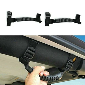 2Pcs Black Rear Side Roll Bar Grab Handles Off Road For Jeep Wrangler JK TJ JL - Picture 1 of 9