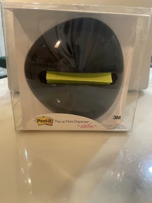 Post It Pop Up Note Dispenser 3m x Karim Rashid Pebble Collection Black Weighted - Image 1 of 4