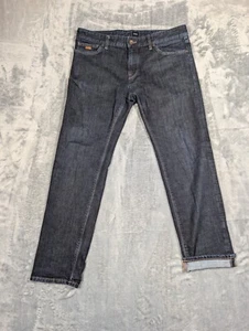 Pantalones de mezclilla Hugo Boss para hombre 34x30 azul pierna recta ribete lavado oscuro - Imagen 1 de 9