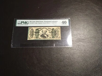 50c Third Issue Fractional Fr1333 1 PMG 40 Extremely Fine As Made Ink Toning - Image 1 of 2