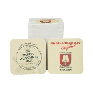 100x Spaten Untersetzer Bierdeckel 9x9cm Glas Getränke Unterlage Tropfschutz - Bild 1 von 3