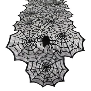 Halloween Table Runner Black Lace Spider Webs Table Runners for Halloween Tab... - Picture 1 of 7