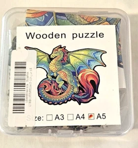 Rainbow Dragon Wooden Jigsaw Puzzles Challenging A5 NEW 17 Years and up - Picture 1 of 2