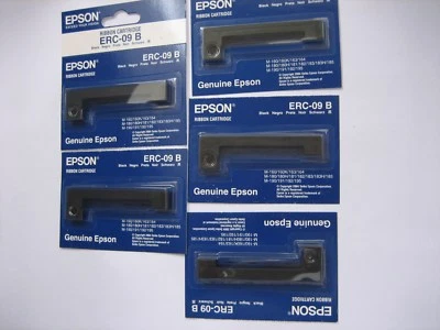 5 -pack Set Bundle Epson Original ERC-09B Ribbon Colour Ribbon Black-Black - Image 1 of 4