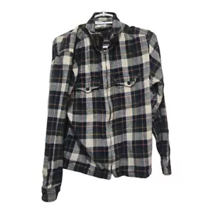 camicia j crew uomo taglia small nera arancione flanella Wallace barnes twill full zip - Foto 1 di 9