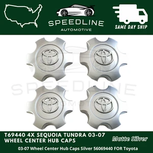 T69440 4X Sequoia Tundra 03-07 Wheel Center Hub Caps Silver 56069440 FOR Toyota - Picture 1 of 2
