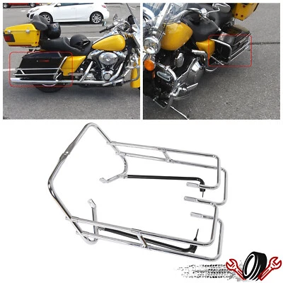 For Harley Street Glide Road King 97-08 Hard Saddlebag Guard Rail Mount Bracket - Image 1 of 4