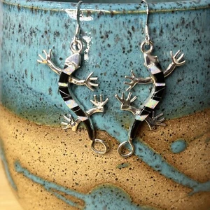 Ohrringe Sterling Silber Gecko Inlay - Bild 1 von 6