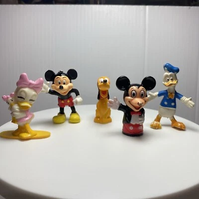 Disney Pencil Toppers & Extra Figures Mickey Donald Daisy Pluto 2" Tall Lot of 5 - Image 1 of 4