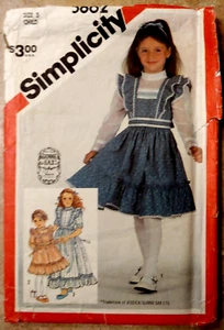 Vestido Vintage Simplicity 5862 Gunne Sax Niñas 2 Largos Niño Talla 5 Nuevo Sin Cortar - Imagen 1 de 10