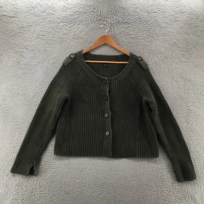 Chaqueta Suéter Banana Republic Mujer Grande Verde Manga Larga Tejida Cuello Redondo Foto 1 de 4