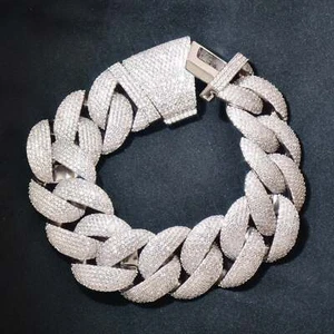 20mm Curb Cuban Bracelet Miami Style, 18K Gold, Tarnish-Resistant, Luxury Bling - Picture 1 of 8