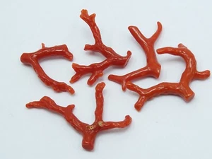 Natural Red Coral Rough Stick Branches Lot 5Piece 30X5To25X5MM Approx Polished - Picture 1 of 12