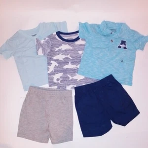 Set of 5 Wonderkids Boys Toddler Infant 12 Months T Shirt & Shorts Outfits - Picture 1 of 5