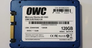 OWC OWCS3D7E6G120 Mercury Electra 6Gb/s 120gb 2.5" Sata III SSD 100% Health - Picture 1 of 1