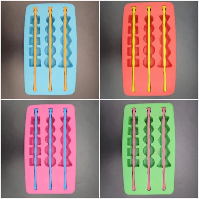 4er Set Silikon Eiswürfelform Eiswürfel  am Stab  Eiswürfelbereiter Bunt - Bild 1 von 4