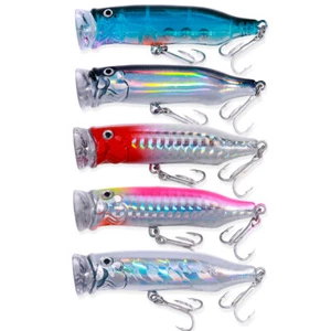 5PCS/Set 7.2cm/9.5g Fishing Hard Bait Topwater Popper Lure Bass Crankbait Tackle - Picture 1 of 12