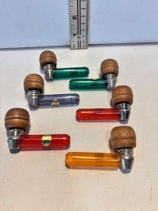 Juego de 6 mini tubos vintage (acrílico/madera) - Imagen 1 de 2
