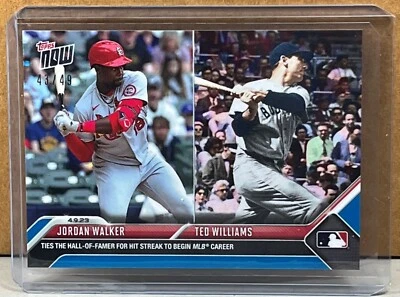 2023 TOPPS NOW #87 JORDAN WALKER ROOKIE TED WILLIAMS Blue Parallel 43/49 - Image 1 of 3
