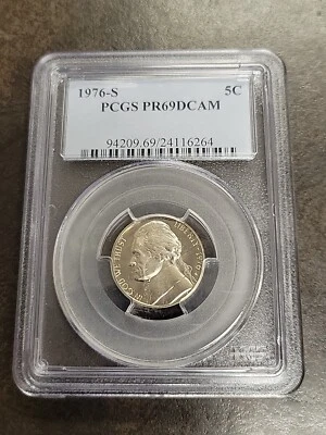 1976-S 5C Jefferson Nickel PCGS PR69DCAM PROOF - Image 1 of 4