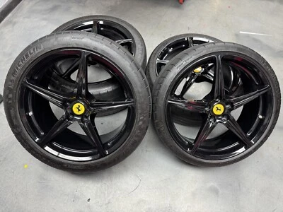 Factory Ferrari 458 Italia Wheels - Gloss Black w/Tires - Image 1 of 4