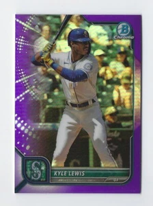 Bowman 2022 cromo #21 refractor púrpura Kyle Lewis #'d 196/250 ~ Mariners - Imagen 1 de 2