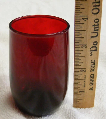 VINTAGE ANCHOR HOCKING ROYAL RUBY RED GLASS JUICE GLASS 3 3/8" - Image 1 of 2