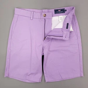 Vineyard Vines Breaker Shorts Mens 30 Purple Flat Front Chino 9" Stretch Preppy - Picture 1 of 9