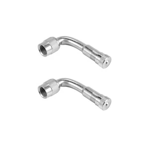 2 Tyre  Extension Adaptor Motorcycle Car Tire Stem Extender 90 Degree Angle Z1J3 - Picture 1 of 7