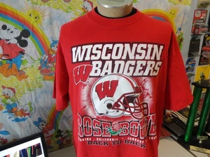 Maglietta Vintage Wisconsin Badgers Football 2000 Rose Bowl XL - Foto 1 di 3