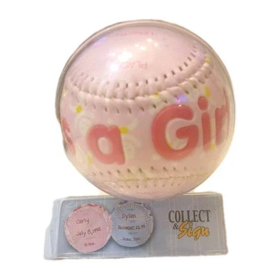 Collect & Sign Its A Girl Baseball Rosa Foto 1 de 4