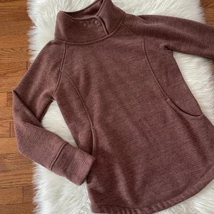 prAna Tri Thermal Threads Tunic Clove Brown Standard Fit Double Knit Size Medium - Picture 1 of 7