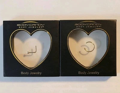 Anillo de nariz BodyCandy Body Candy oro 14k y 18k y joyería corporal nariz en forma de L Foto 1 de 4