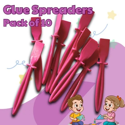 10 x Pink Glue Spreaders Plastic Craft Adhesive Paste PVA Spreader Spatula S7309 - Image 1 of 4