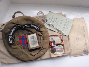 WW2 Documents , medals, kit bag stripes & photos - Royal Signals. - Picture 1 of 15