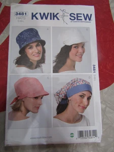UNCUT Kwik Sew WOMAN'S HATS/SCARVES In FOUR STYLES 2000's Sewing PATTERN - #3481 - Picture 1 of 2