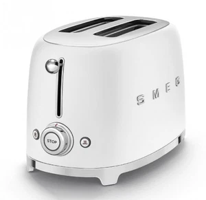 Smeg 2 Slice Toaster in Matte White TSF01WHMUK 950W Retro Style Stainless Steel - Picture 1 of 5