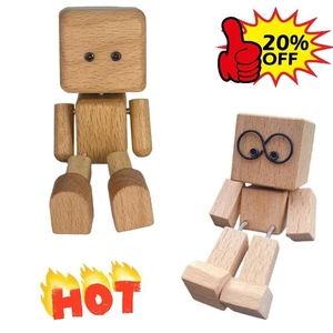 New! Shaking Wooden Man Figure Decoration Des ktop&Car -Cut e! - Picture 1 of 5