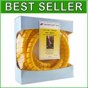 Versatile 20' Pre-Cut Hose Protector, Yellow, 1.25" OD - Tough Wear Resistance - Afbeelding 1 van 8