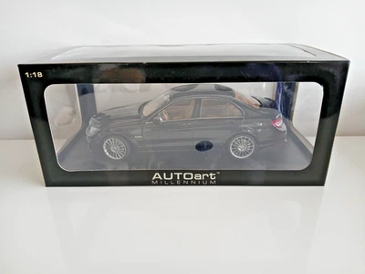 1:18 Autoart Millennium Mercedes-Benz W204 C63 AMG with LEATHER SEATS Black - Image 1 of 4