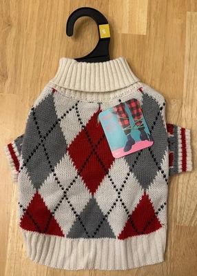 Merry Makings Diamonds Are Forever Argyle Sweater, S - Image 1 of 4